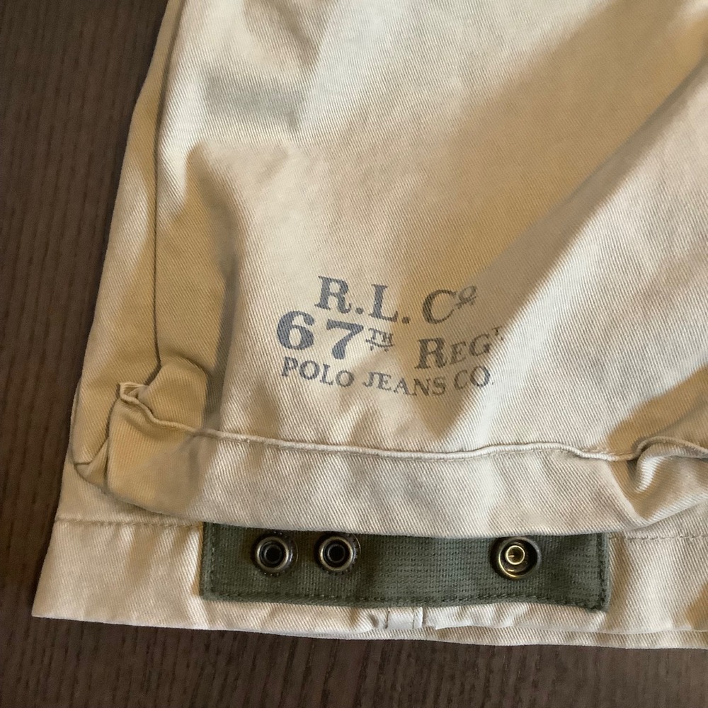 Polo Jeans Co Ralph Lauren Mens 42 Khaki Cargo Shorts 67th Reg Military Trousers - Picture 5 of 16